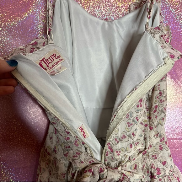 Tripp NYC Daang Goodman Chiffon Lace Tie Back Skull Frilly Layered Sun Dress y2k - Picture 4 of 10